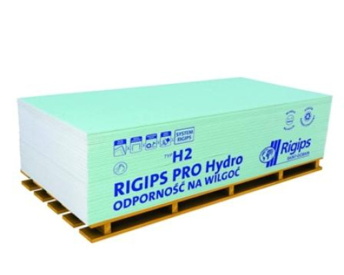 Гипсокартон стеновой влагостойкий Rigips PRO Hydro 12.5 мм 2500х1200х12,5 (3 кв.м)