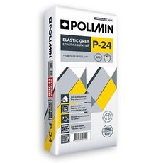Клей для плитки Эласт Polimin (Полимин)  Р-24 ( С2ТЕ) (25кг) серый