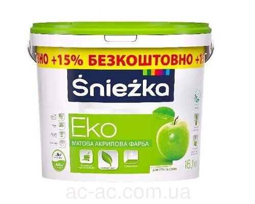 Краска акриловая Sniezka Еко мат белый 14кг