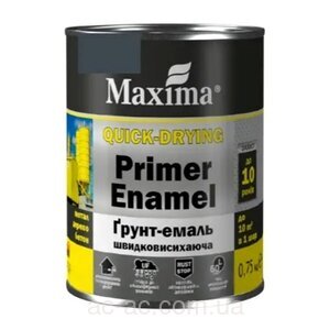 Грунт- эмаль быстросохнущая 3 в 1 Maxima серая 0,75л