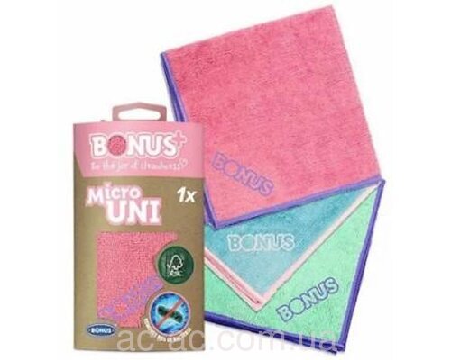Ганчірка Bonus мікрофібра жовта/голуба (В319)