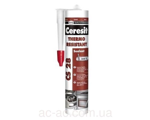 Герметик Ceresit (Церезіт) CS 28 термостійкий +315 °С (червоний) 280 мл
