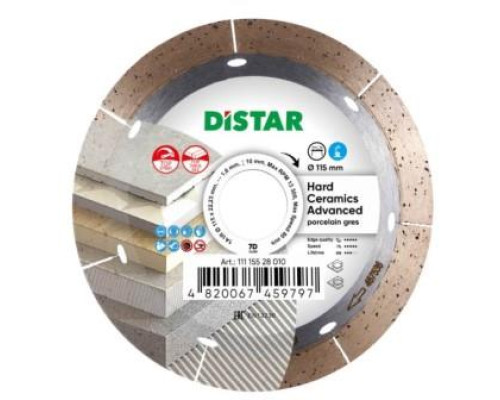 Круг алмазный Distar 115х1,6/1,2х10х22,3 Hard Ceramics Advanced (11115528010)