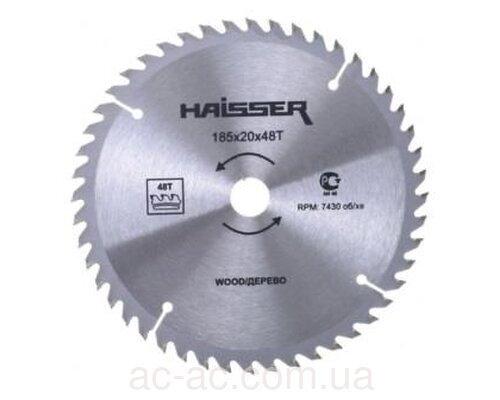 Диск пильний HAISSER 185x20 48 зуб по дереву (4311639)