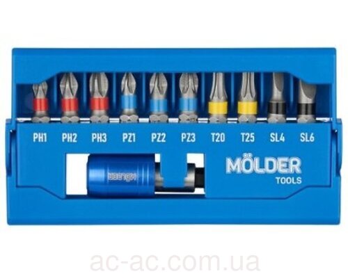 Набір біт з тримачем магнітним MOLDER 50мм 11шт (MT70010)