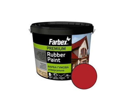 Краска резиновая универсальная Farbex красная 1,2 кг