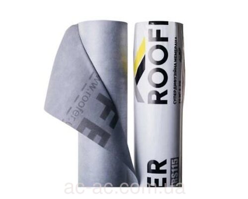 Супердиффузионная мембрана ROOFER RS115 Серая (1,6 x 44 м.70кв.м./рул)