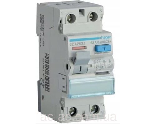 УЗО 63A Hager 2P 30мA CDA263