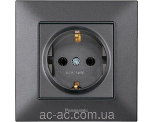 Розетка 1-на з/з Arkedia Slim (Panasonic) АНТРАЦИТ