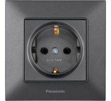 Розетка 1-на з/з Arkedia Slim (Panasonic) АНТРАЦИТ