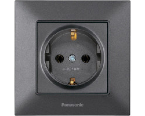 Розетка 1-на з/з Arkedia Slim (Panasonic) АНТРАЦИТ