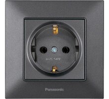 Розетка 1-на з/з Arkedia Slim (Panasonic) АНТРАЦИТ