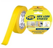 Лента малярная HPX STUCCO 4300 24мм х 50м жовта MY2450