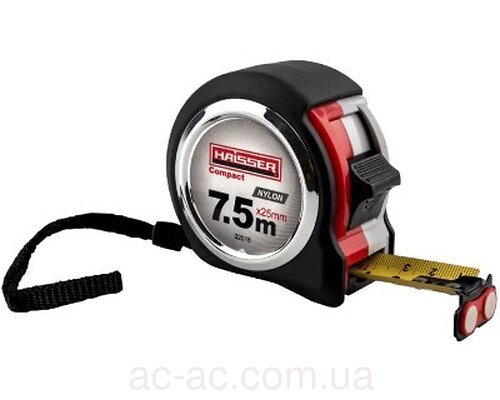 Рулетка 7.5мx25мм магніт 2 стопа HAISSER Compact (22016)