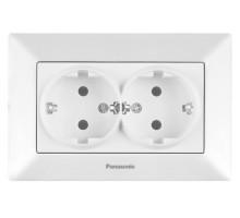 Розетка 2-на з/з біл Arkedia Slim (Panasonic)
