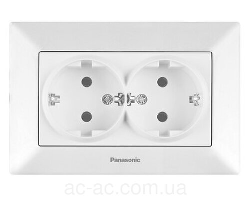 Розетка 2-на з/з біл Arkedia Slim (Panasonic)