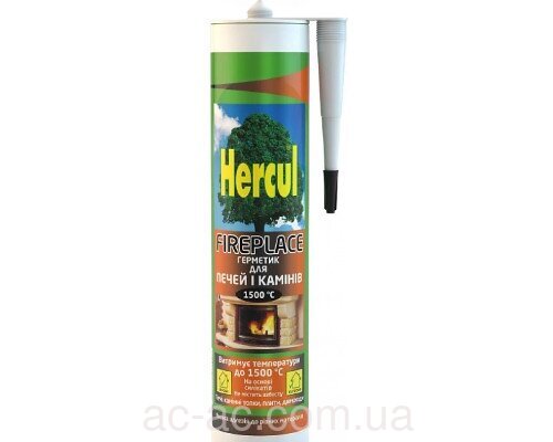 Герметик для камінів і печей +1500 Hercul 280мл. чорний