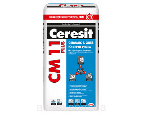 Клей для плитки Ceresit (Церезіт)  СМ 11 PLUS  (25кг)
