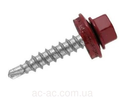 Саморіз покрівельний 4,8х35 Вишневий № 3005 (250шт)