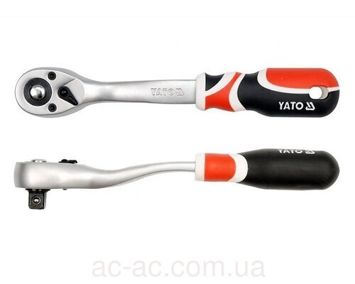 Тріщатка YATO : квадрат 1/2", L= 255 мм, 72T, вигнута ручка YT-0732***