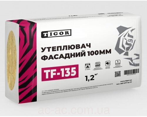 Базальтова Вата Tigor пл.135 (1000х600х100 мм) 1,2 кв.м.