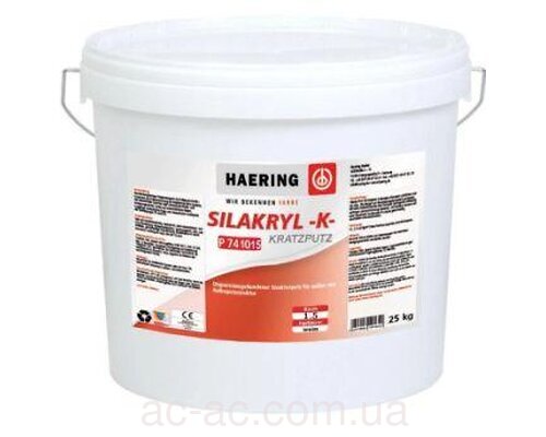 Декоративна силіконова штукатурка баранець Silakryl kratzputz K1,5 (25 кг) білий
