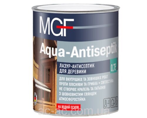Лазурь антисептик MGF Aqua-Antiseptik БЕЛЫЙ 0,75л
