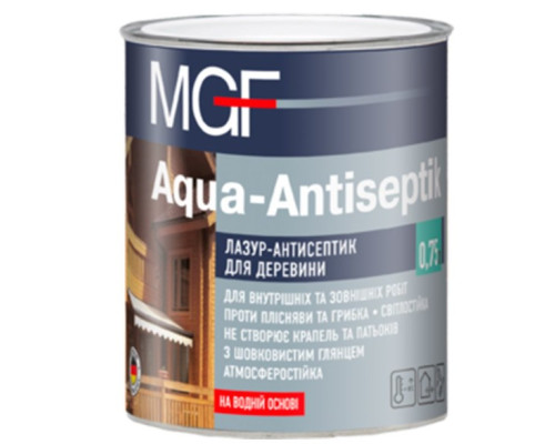 Лазурь антисептик MGF Aqua-Antiseptik БЕЛЫЙ 0,75л