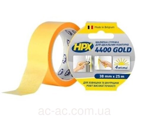 Стрічка малярна HPX4400 38мм х 25м золота FP3825