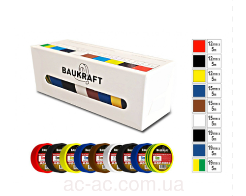 Изоляционная цветная лента Набор (9шт) BAUKRAFT Germany