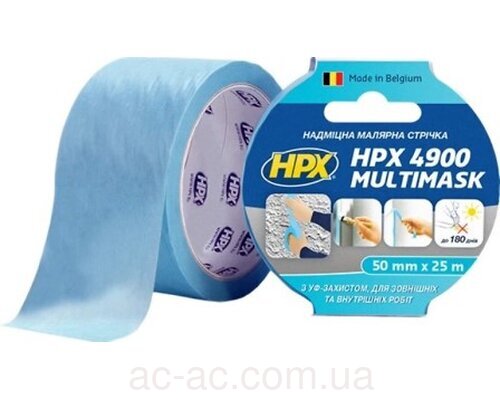 Стрічка малярна надміцна HPX4900 MULTIMASK 120°C 50мм х 25м EW5025