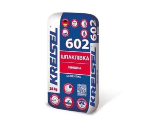 Шпаклівка фінішна Цементна Біла KREISEL 602 (25кг)
