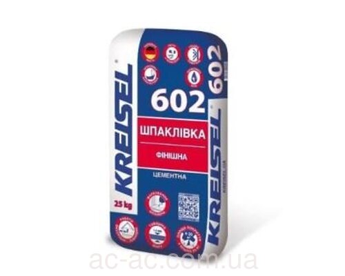 Шпаклівка фінішна Цементна Біла KREISEL 602 (25кг)