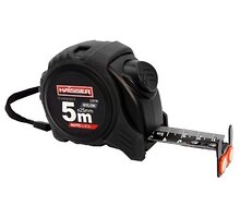 Рулетка 5мx25мм чорне полотно магніт HAISSER Compact (22036)