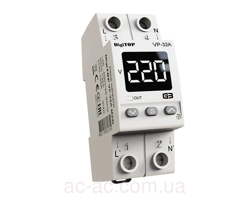Реле напруги з термозахистом DigiTOP VP-32A M2R