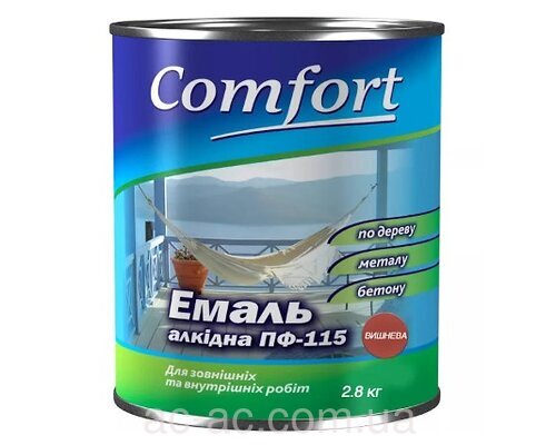 Емаль Комфорт ПФ-115 вишнева 2,8 кг