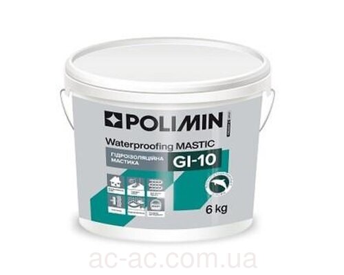 Мастика гидроизоляционная Polimin Waterproofing GI-10 6 кг