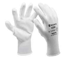 Рукавиці WURTH білі White PU поліуретан покриття р.8