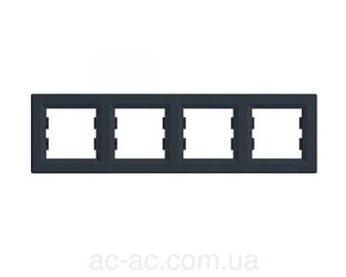 Рамка 4-на горизонт. Asfora (Schneider) Антрацит