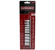 Набор головок торцевых универсальных HAISSER 1/4" 4-13мм 10 ед. (70190)