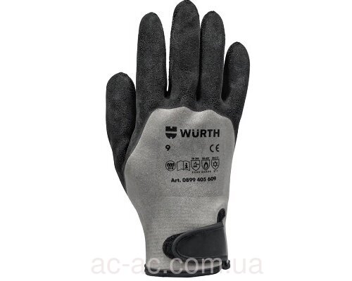 Рукавиці WURTH зимові MULTIFIT DRY повне латекс. покриття р.9