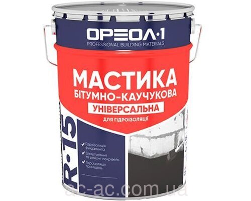 Мастика Ореол-1 R-15 битумно-каучуковая Универсальная 25  кг