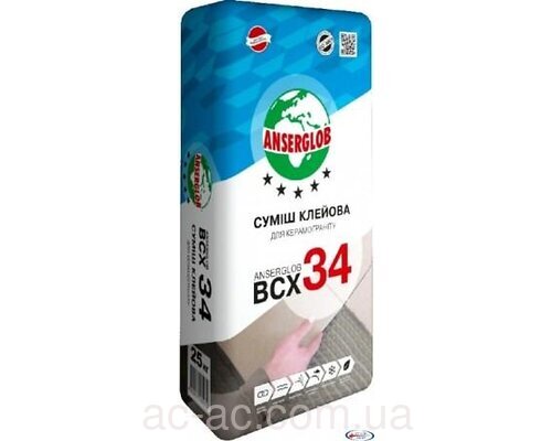 Клей для плитки BCX-34 керамогранит Ансерглоб (25кг)