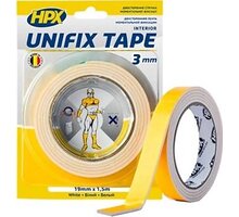 Стрічка двохстороння HPX UNIFIX TAPE 19мм х 1,5м біла UF1915