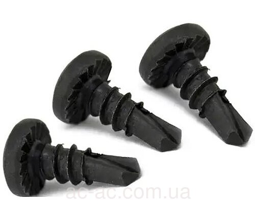 Саморіз гк/профіль (блоха, блошки, текси) 3,5х9,5 ЧОРНИЙ ФОСФАТ (уп.1000) ПАЧКА