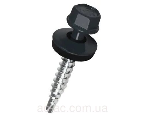 Саморіз покрівельний 4,8х35 Антрацит №7016 (250шт)