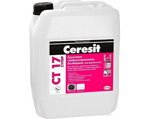 Грунт (Ceresit) ЦЕРЕЗИТ СТ 17  СУПЕР белая (10л)