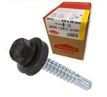 Саморез кровельный Wkret-met 4,8х35 Сіро-коричн 8019 (250шт)