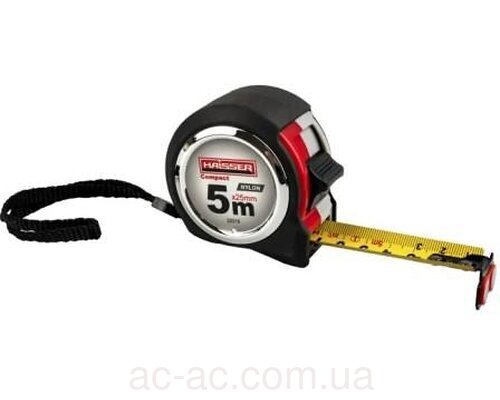Рулетка 5мx25мм магніт 2 стопа HAISSER Compact (22015)