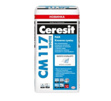 Клей для плитки еластичний Ceresit (Церезіт)  СМ 117 Білий (25 кг)